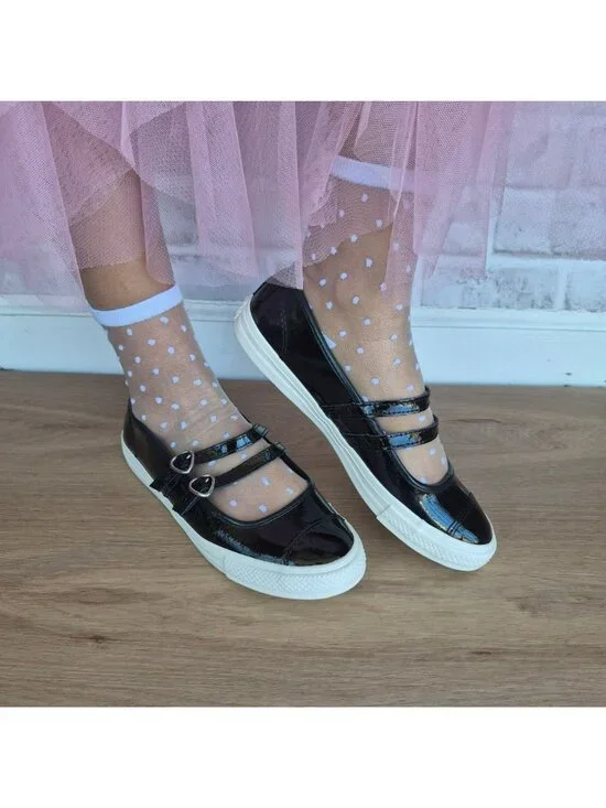 ⭐Converse Dainty Mary Jane Dark Romance Sz 9.5 Women shoes Sneaker Black A13654C - Picture 2 of 12